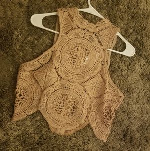 Mauve Crochet Crop Top